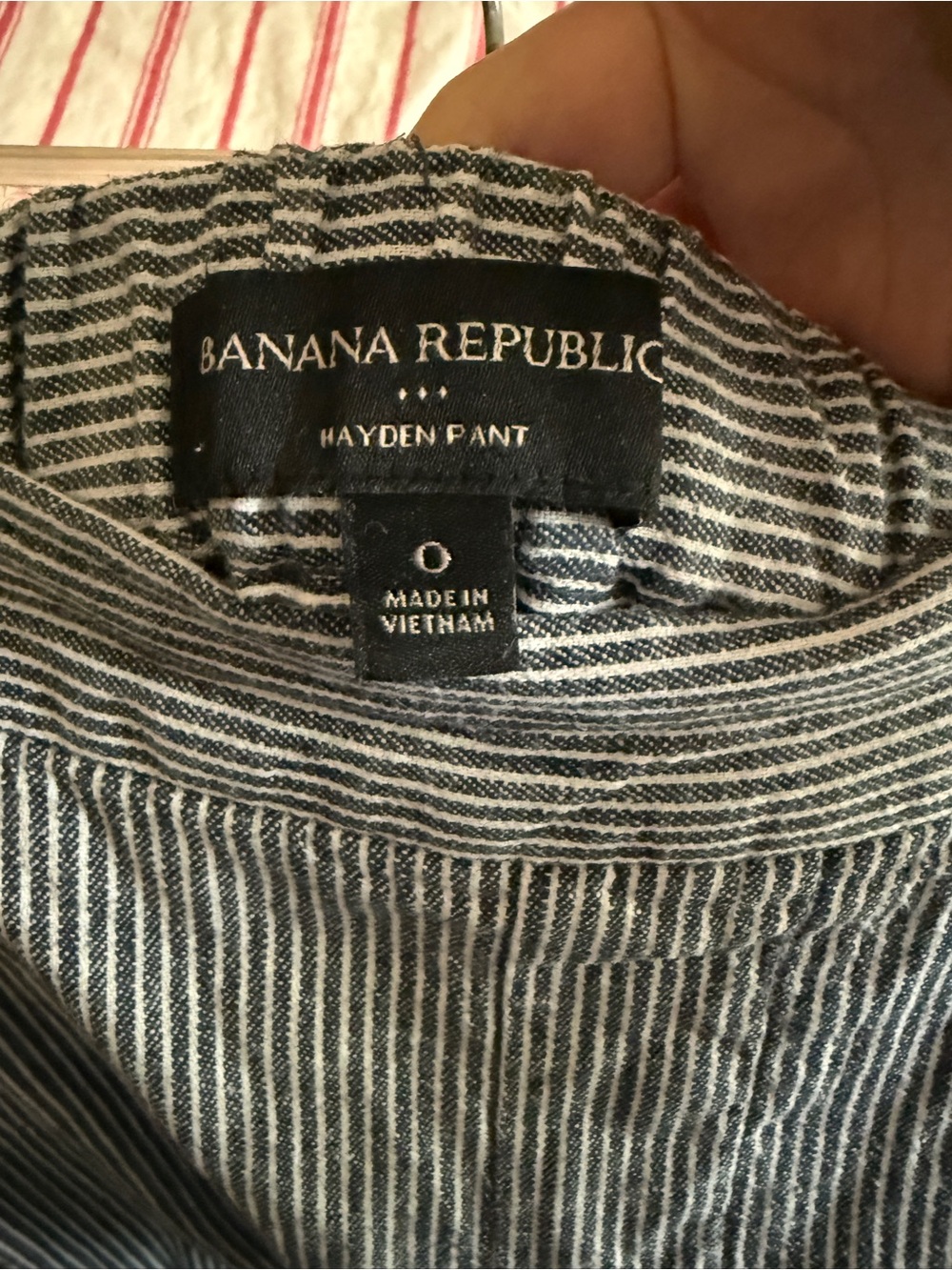 Banana Republic Women’s Navy Pinstripe Chinos - Picture 2 of 3
